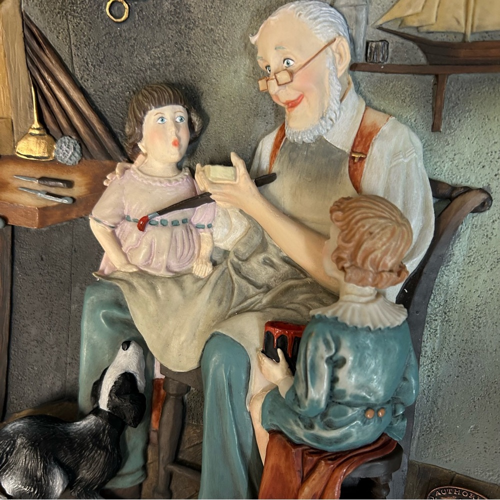 Norman Rockwell Centennial Collector 8” Plate - The Toymaker in 3D - Picture 4 of 8